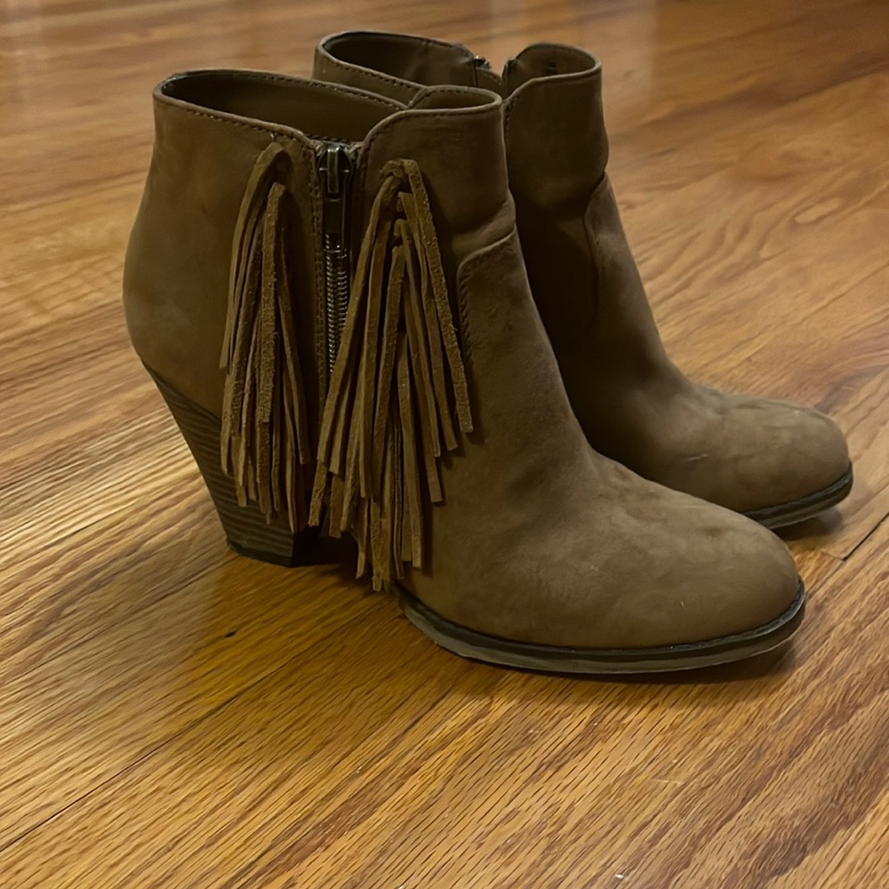 Brown Fringe Short Boots